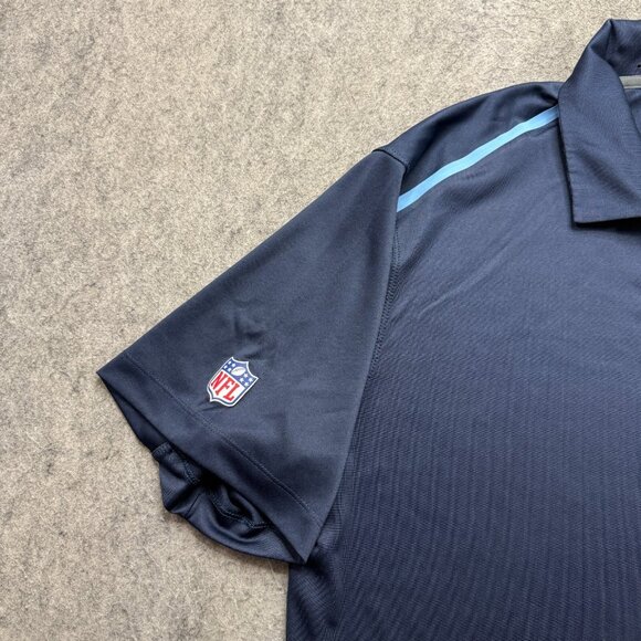 Tennessee Titans Nike Polo Shirt Men XL Blue OnField DRI-FIT Performance - Picture 3 of 14